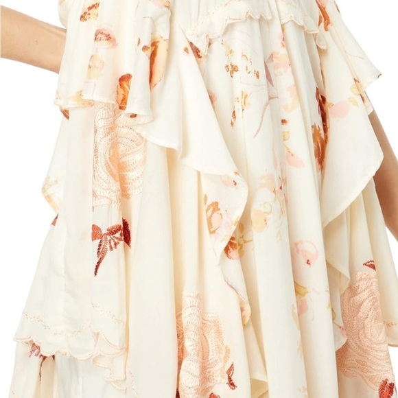 Free People Audrey Printed pink floral Maxi Dress Small NWT - Picture 3 of 9